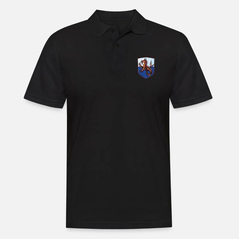 Wappen Kelpie Seepferd - Männer Poloshirt - Schwarz