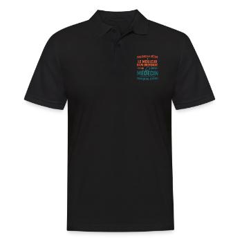 Papa médecin cadeau fête des pères docteur Noël - Polo Homme - noir - Devant - Kai (181cm)