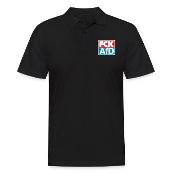FCK AFD - Männer Poloshirt - Schwarz - Vorne - Kai (181cm)