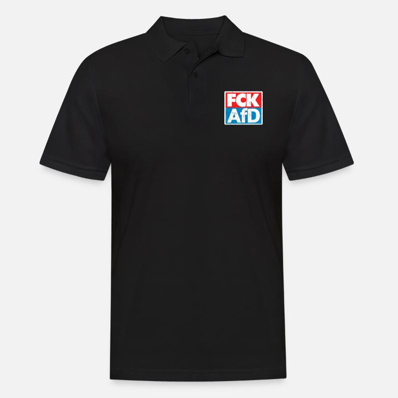 FCK AFD - Männer Poloshirt - Schwarz