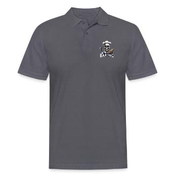 Old Man Baking Skull mit Bäckermütze backt Brot - Männer Poloshirt - Anthrazit - Vorne - Nico (186cm)