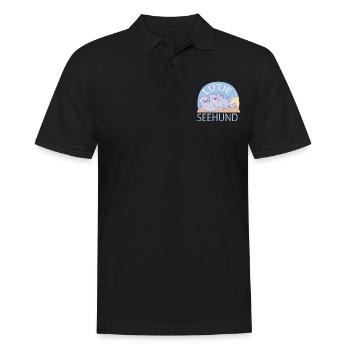 Lütje Seehund kleiner Seehund - Männer Poloshirt - Schwarz - Vorne - Kai (181cm)