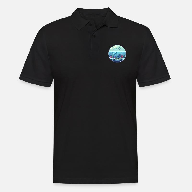 Wasserblase - Männer Poloshirt - Schwarz