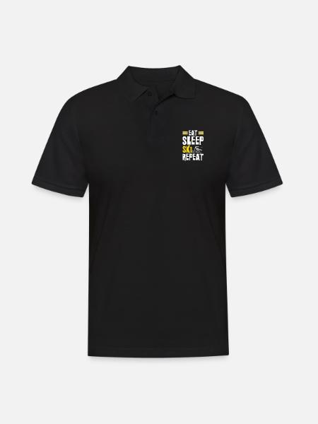Eat Sleep Ski Repeat - Men's Polo Shirt - black