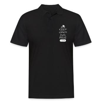 Keep Calm and Ride On - Männer Poloshirt - Schwarz - Vorne - Kai (181cm)