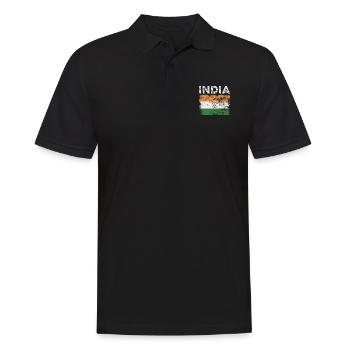 Drapeau de l’Inde en détresse - Drapeau indien - Polo Homme - noir - Devant - Kai (181cm)