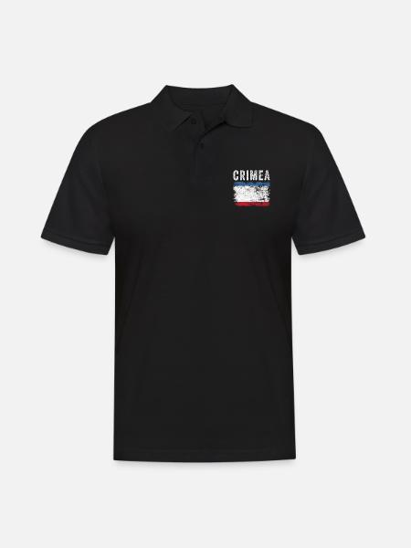 Crimea Flag Distressed - Tatar Flag - Men's Polo Shirt - black