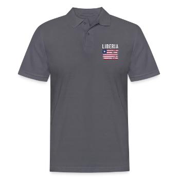 Liberia Flag Distressed - Liberianische Flagge - Männer Poloshirt - Anthrazit - Vorne - Nico (186cm)