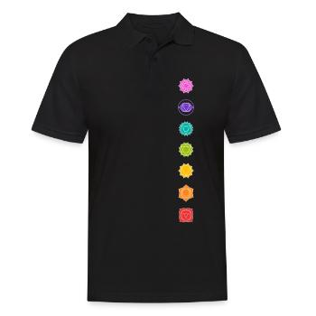 Chakra Symbole 7 Chakren Meditation Yoga Kundalini - Männer Poloshirt - Schwarz - Vorne - Kai (181cm)
