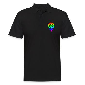 Rainbow Feminist Fist - Men's Polo Shirt - black - Front - Kai (181cm)