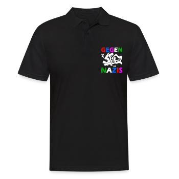 Gegen nazis faust - Männer Poloshirt - Schwarz - Vorne - Kai (181cm)