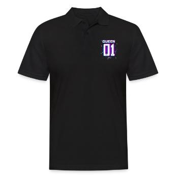 Gamer - King - Queen Geschenk Geschenkidee - Männer Poloshirt - Schwarz - Vorne - Kai (181cm)