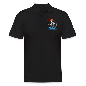 Time To Travel Bike - Männer Poloshirt - Schwarz - Vorne - Kai (181cm)