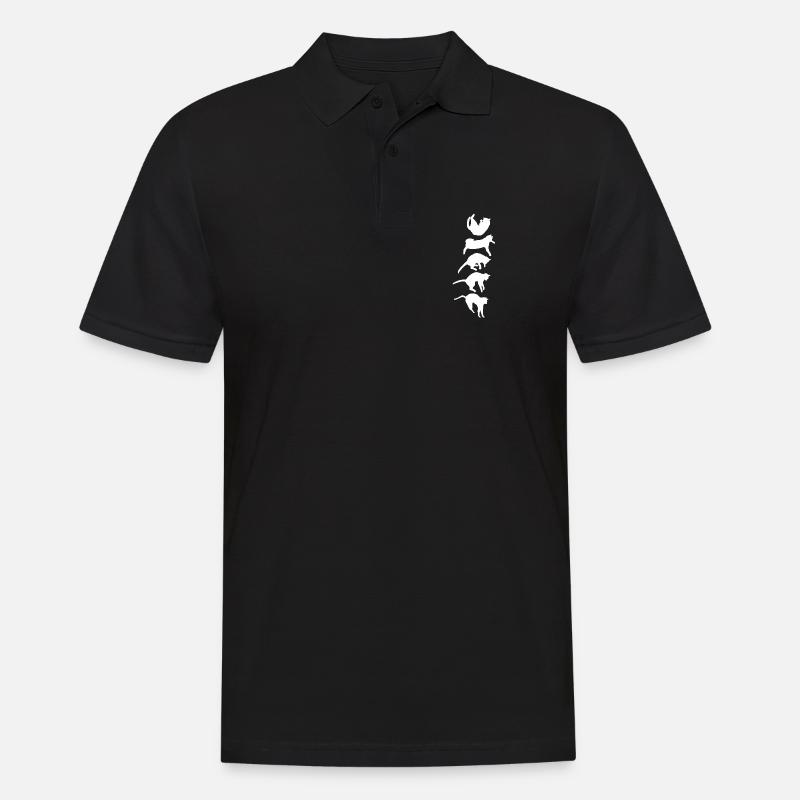Aufrichtreflex der fallenden Katze - Männer Poloshirt - Schwarz
