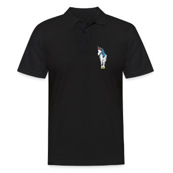 Einhorn Haarschleife - Männer Poloshirt - Schwarz - Vorne - Kai (181cm)
