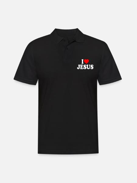 I love jesus - Men's Polo Shirt - black