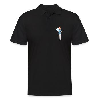 Kaffee-Nurse: Cartoonpflegerin im Dienst - Männer Poloshirt - Schwarz - Vorne - Kai (181cm)