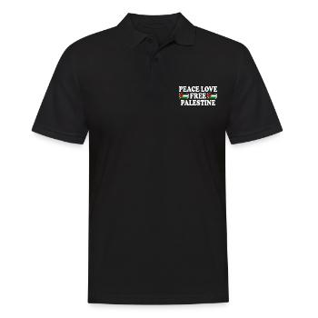 Peace love Free palestine - Polo Homme - noir - Devant - Kai (181cm)