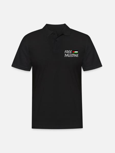Free palestine - Männer Poloshirt - Schwarz