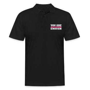 You are enough - Men's Polo Shirt - black - Front - Kai (181cm)