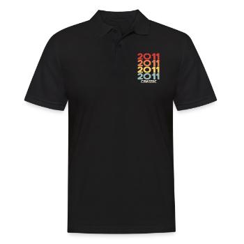 2011 Anniversaire dans le style vintage classique 2011 - Polo Homme - noir - Devant - Kai (181cm)