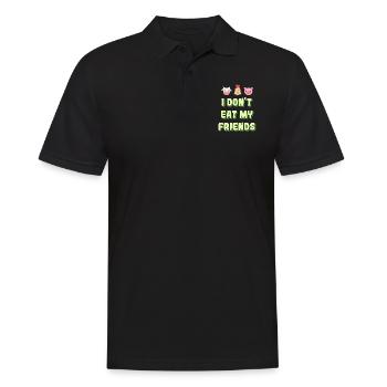 Hühner Kuh Schwein Freunde Design für Veganer - Männer Poloshirt - Schwarz - Vorne - Kai (181cm)