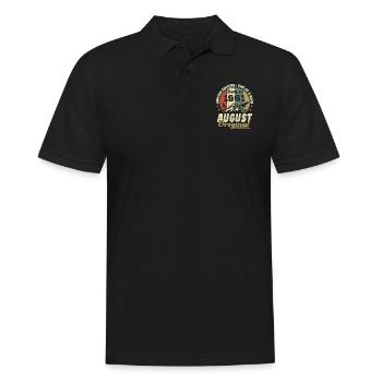 August 1961 Jahrgang 1961 August Geburtstagsgeschenk - Männer Poloshirt - Schwarz - Vorne - Kai (181cm)