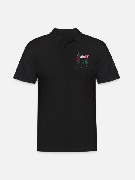 Fingerhut Gänseblümchen Tulpe Blumen - Männer Poloshirt - Schwarz