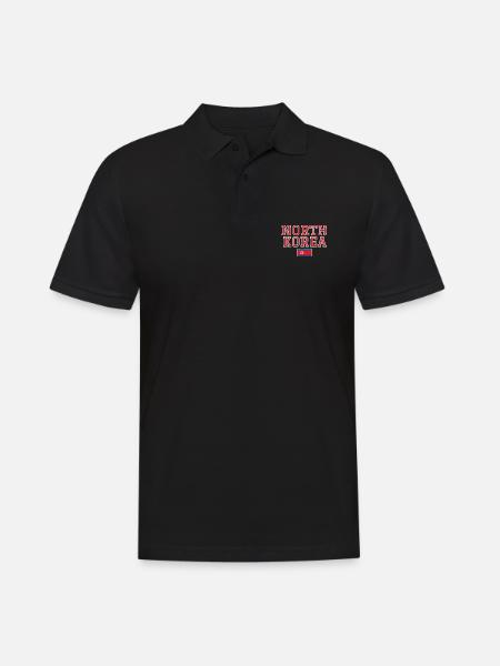 North Korea - Men's Polo Shirt - black