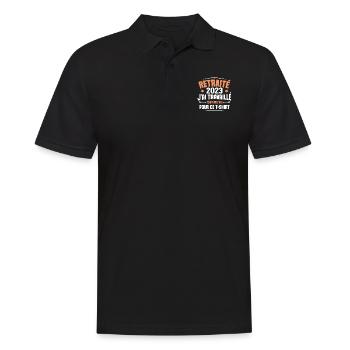 Retraité En 2023 / Humour Cadeau Retraité 2023 - Polo Homme - noir - Devant - Kai (181cm)