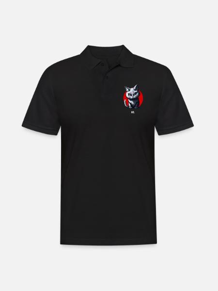 Dein Nein Statement im Katzendesign - Männer Poloshirt - Schwarz
