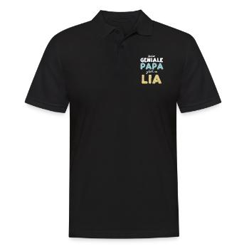 Dieser Geniale Papa Gehört Zu Lia - Männer Poloshirt - Schwarz - Vorne - Kai (181cm)