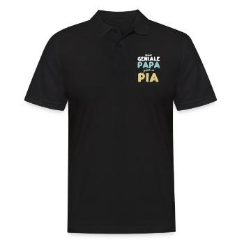 Dieser Geniale Papa Gehört Zu Pia - Männer Poloshirt - Schwarz - Vorne - Kai (181cm)