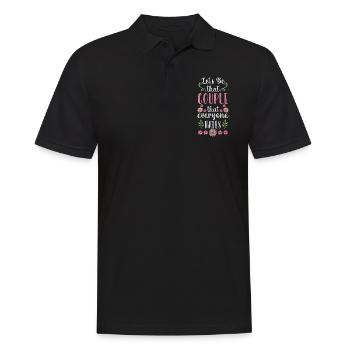 Liebe Paar Herzen Hochzeit - Männer Poloshirt - Schwarz - Vorne - Kai (181cm)