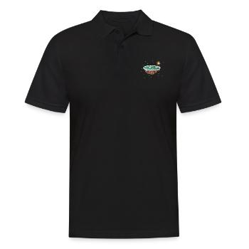Die Erde ist eine Scheibe - Männer Poloshirt - Schwarz - Vorne - Kai (181cm)