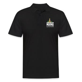 ERDMÄNNCHEN MAMA - Männer Poloshirt - Schwarz - Vorne - Kai (181cm)