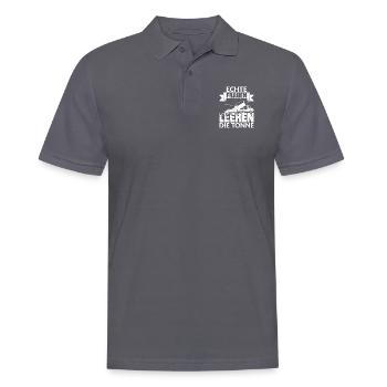 ECHTE FRAUEN LEEREN DIE TONNE - Männer Poloshirt - Anthrazit - Vorne - Nico (186cm)