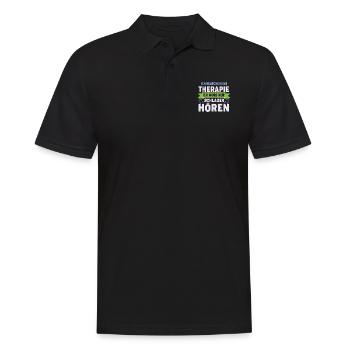 Ich muss Schlager hören - Männer Poloshirt - Schwarz - Vorne - Kai (181cm)