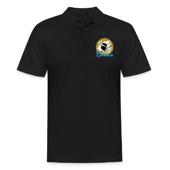 Korsika Camper - Männer Poloshirt - Schwarz - Vorne - Kai (181cm)