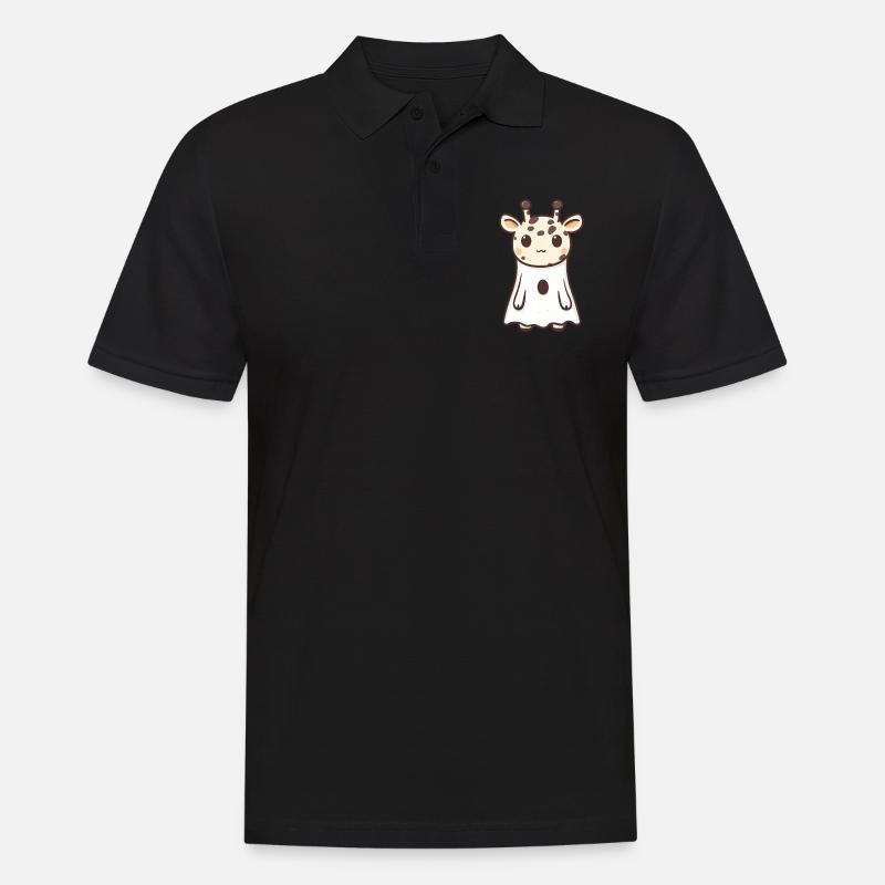 Giraffe Halloween Comic Ghost - Men's Polo Shirt - black