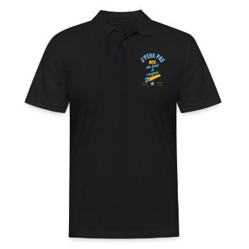 J peux pas j ai du bois à couper bleu jaune - Polo Homme - noir - Devant - Kai (181cm)