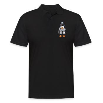 Penguin Winter Comic - Men's Polo Shirt - black - Front - Kai (181cm)