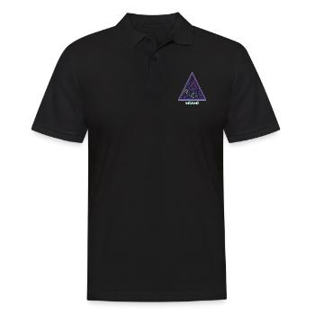 Palmenblätter Neon Dreieck Miami Geschenkidee - Männer Poloshirt - Schwarz - Vorne - Kai (181cm)