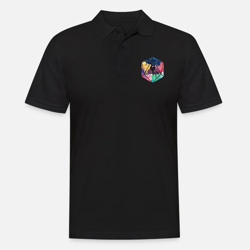 D20 Aquarell - Männer Poloshirt - Schwarz