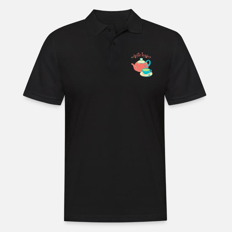Delicious Tea, köstlicher Tee - Männer Poloshirt - Schwarz