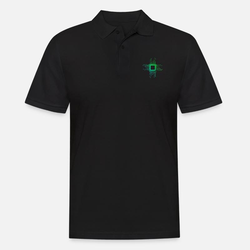 CPU Circuits Computer Chip Nerds - Men's Polo Shirt - black