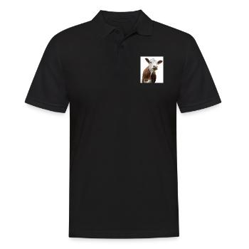 Cow. Kuh. koe. ko. vaca. ku. lehmä. vache - Männer Poloshirt - Schwarz - Vorne - Kai (181cm)