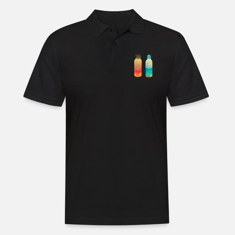 Zwei Glasflaschen Retro - Männer Poloshirt - Schwarz