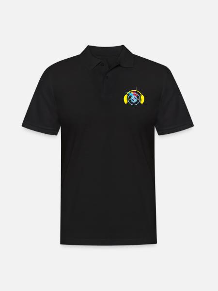 Colorful headphones - Men's Polo Shirt - black