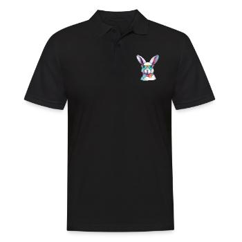 Lewis der Kaninchen mit der Brille - Männer Poloshirt - Schwarz - Vorne - Kai (181cm)